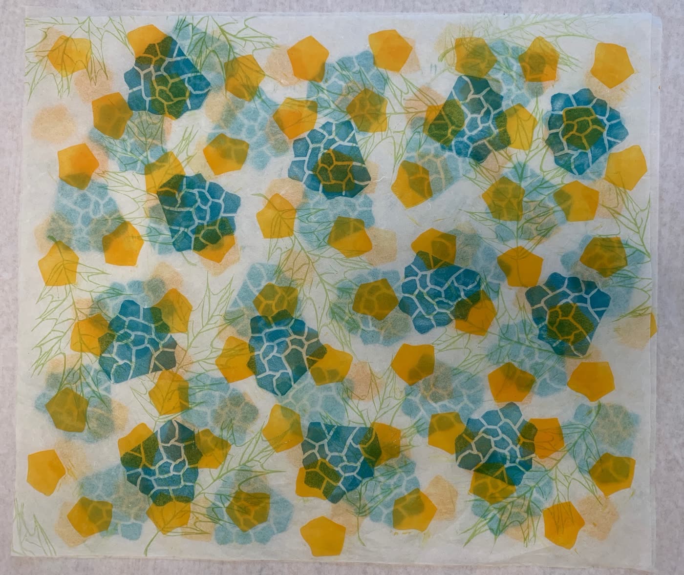 Hexagon abstract on paper